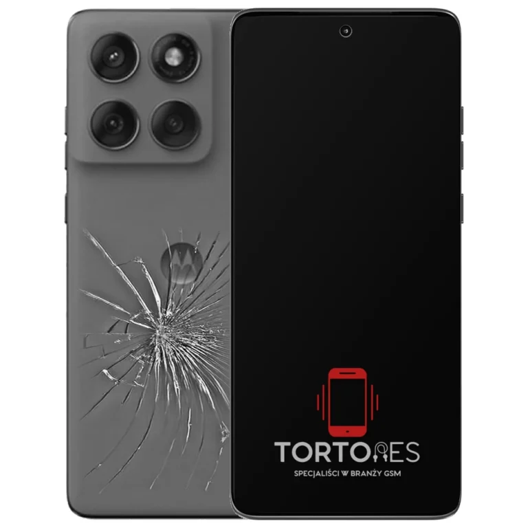Motorola Edge 60 Fusion z ilustracją pękniętej tylnej klapki - wymiana zbitej klapki