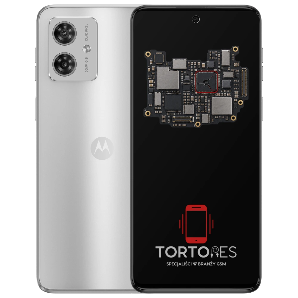Motorola Moto G54 5G z ilustracją płyty głównej - naprawa płyty głównej