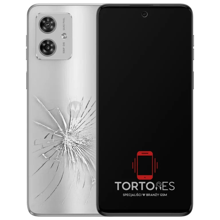 Motorola Moto G54 5G z ilustracją pękniętej tylnej klapki - wymiana zbitej klapki