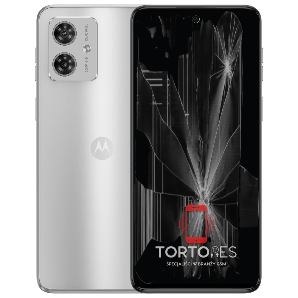 Motorola Moto G54 5G z ilustracją pękniętego wyświetlacza - wymiana zbitego wyświetlacza