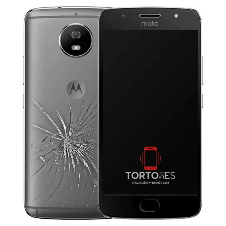 Motorola Moto G5S z ilustracją pękniętej tylnej klapki - wymiana zbitej klapki
