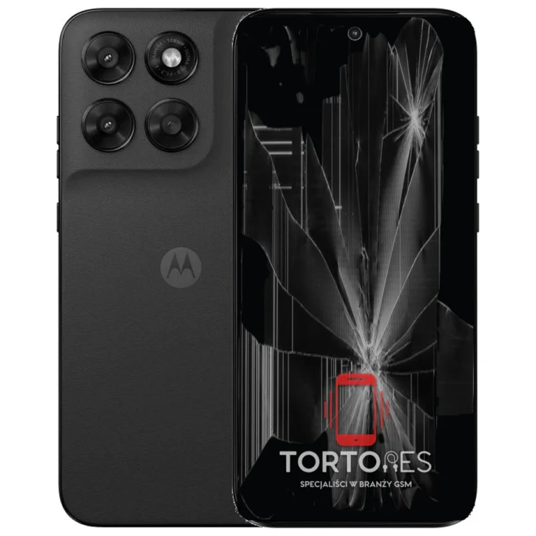 Motorola Moto G77 5G z ilustracją pękniętego wyświetlacza - wymiana zbitego wyświetlacza