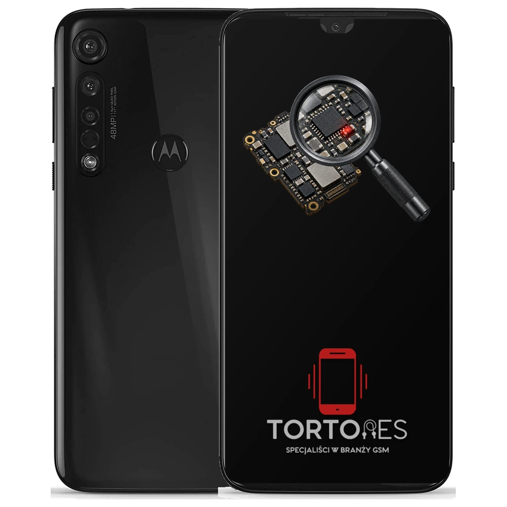 Motorola Moto G8 Plus z symbolem diagnostyki - diagnoza telefonu