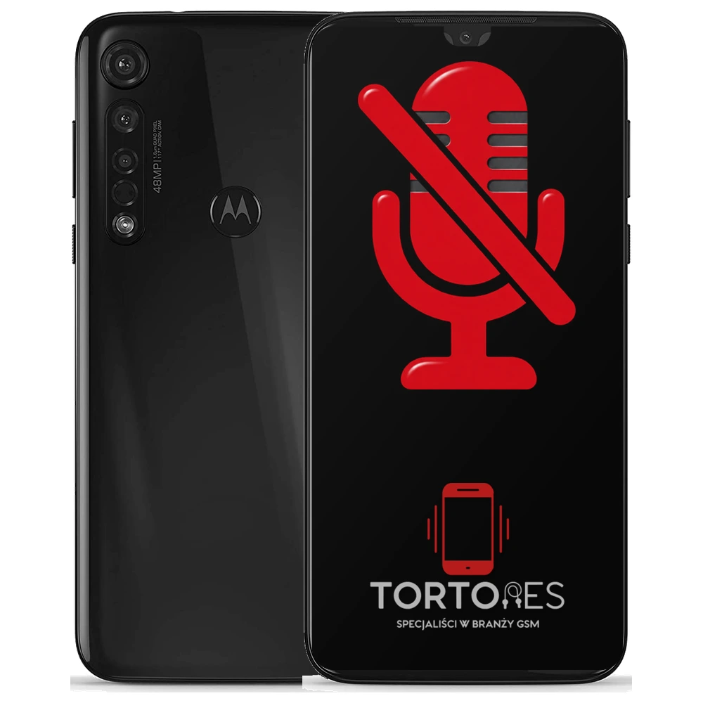 Motorola Moto G8 Plus z symbolem mikrofonu - naprawa mikrofonu