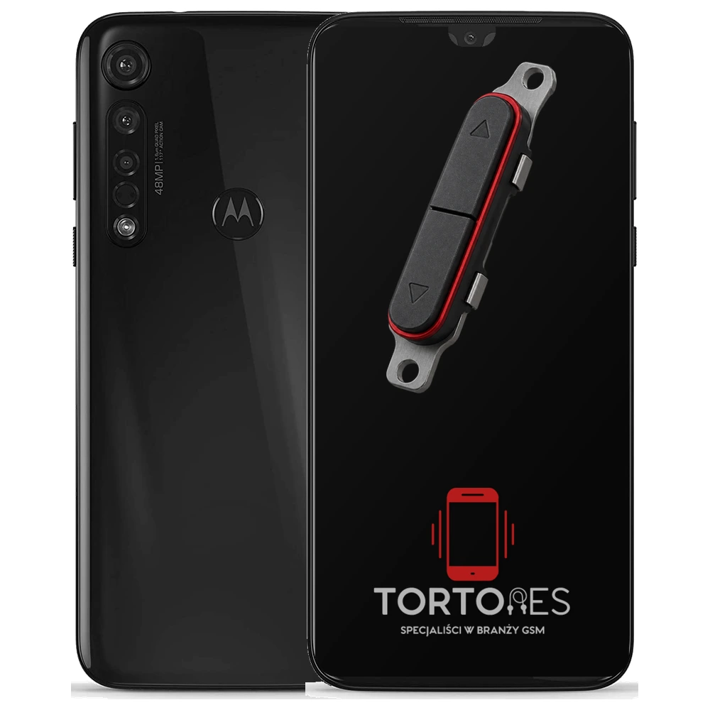 Motorola Moto G8 Plus z symbolem przycisków - naprawa przycisków włączania i głośności