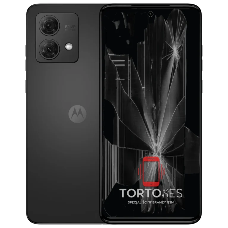 Motorola Moto G84 5G z ilustracją pękniętego wyświetlacza - wymiana zbitego wyświetlacza