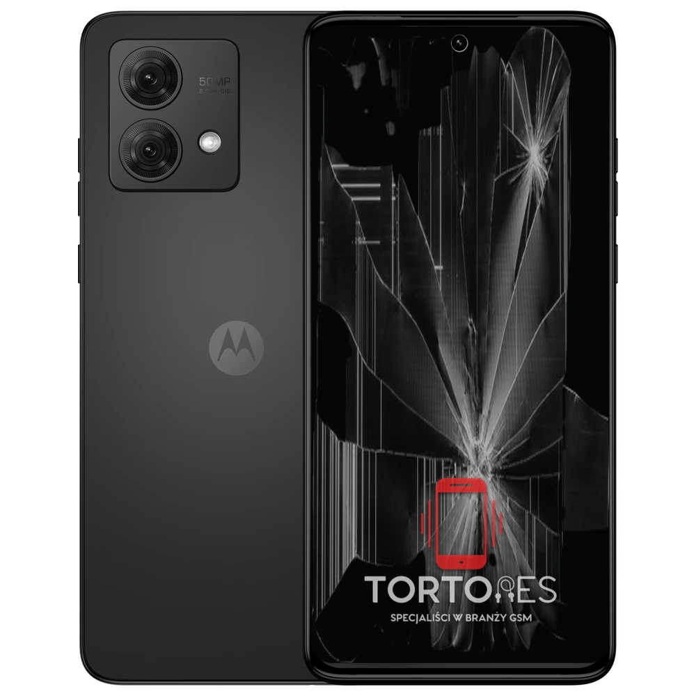 Motorola Moto G84 5G z ilustracją pękniętego wyświetlacza - wymiana zbitego wyświetlacza