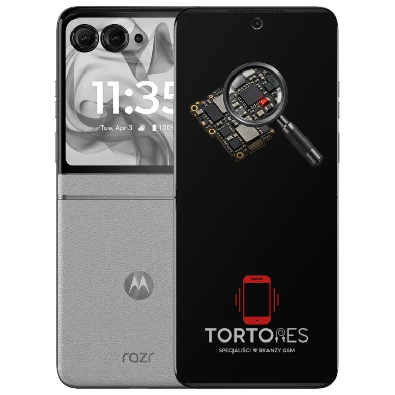 Motorola Razr 50 z symbolem diagnostyki - diagnoza telefonu