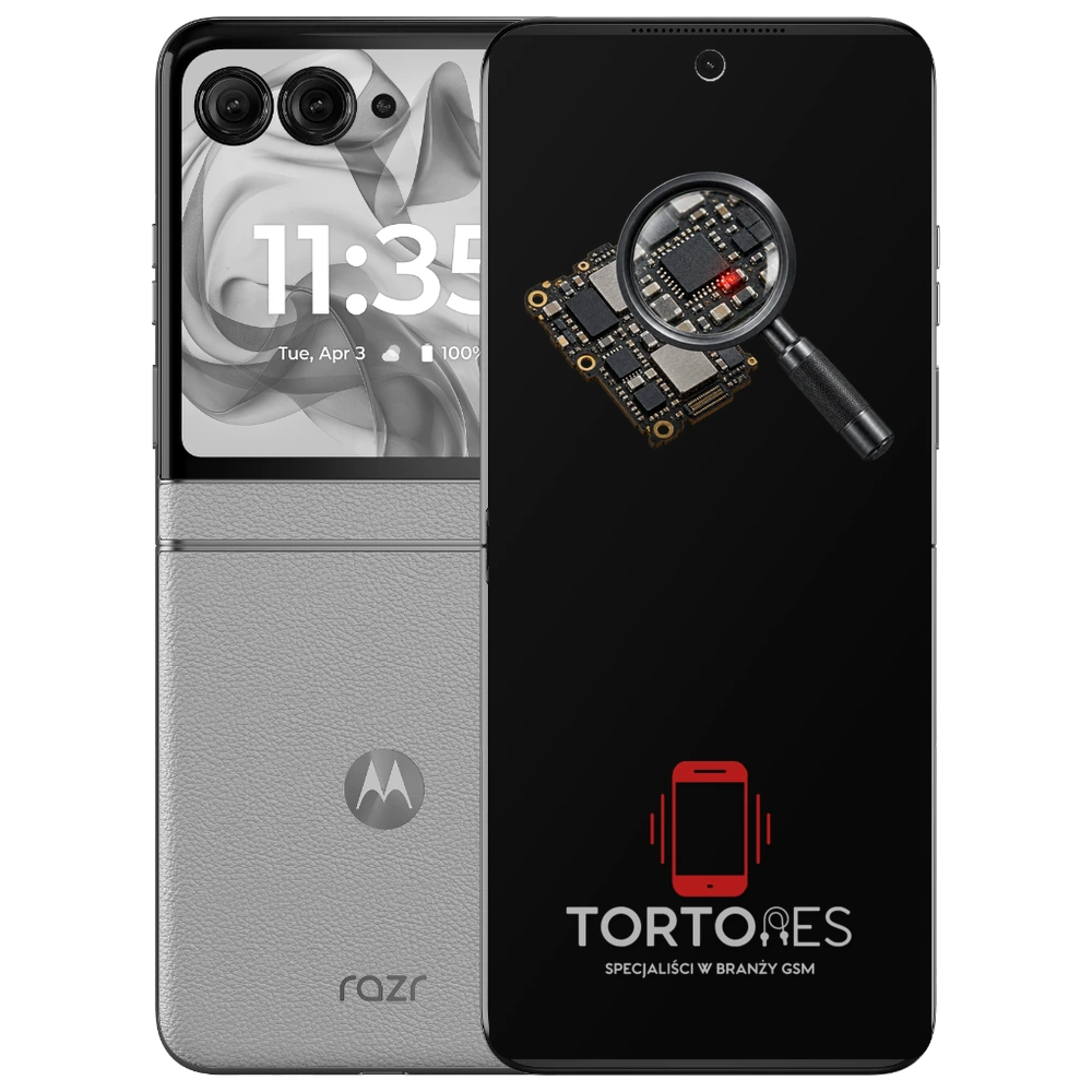 Motorola Razr 50 z symbolem diagnostyki - diagnoza telefonu
