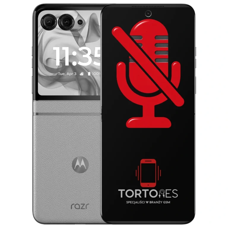 Motorola Razr 50 z symbolem mikrofonu - naprawa mikrofonu