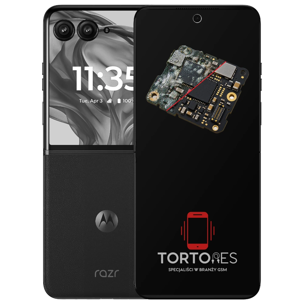 Motorola Razr 50 Ultra z ilustracją zalania - czyszczenie po zalaniu