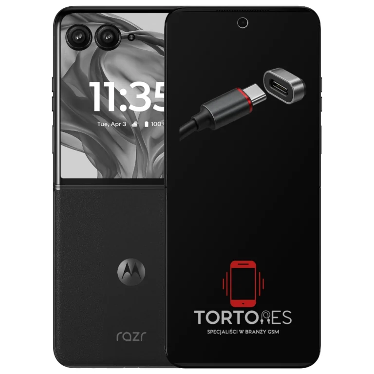 Motorola Razr 50 Ultra z ilustracją złącza ładowania - naprawa złącza ładowania