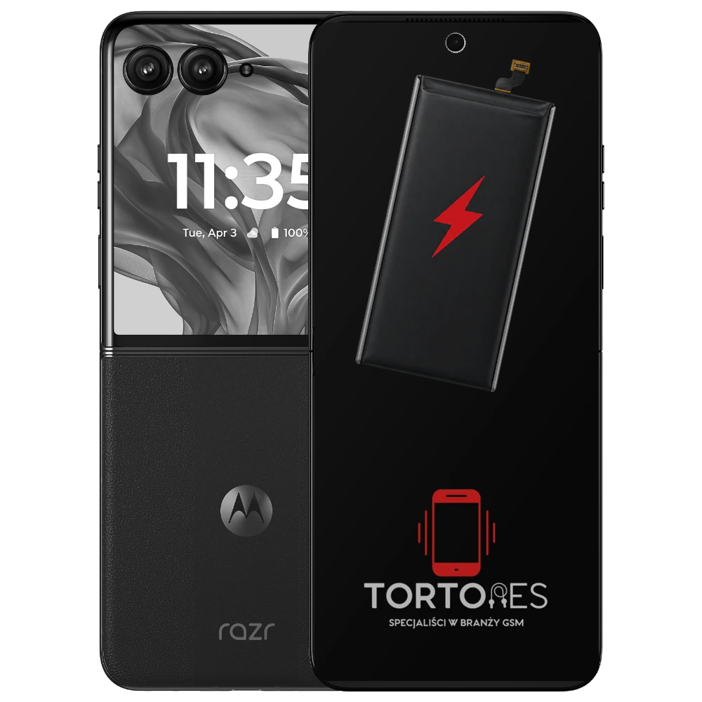 Motorola Razr 50 Ultra z ilustracją baterii - wymiana baterii