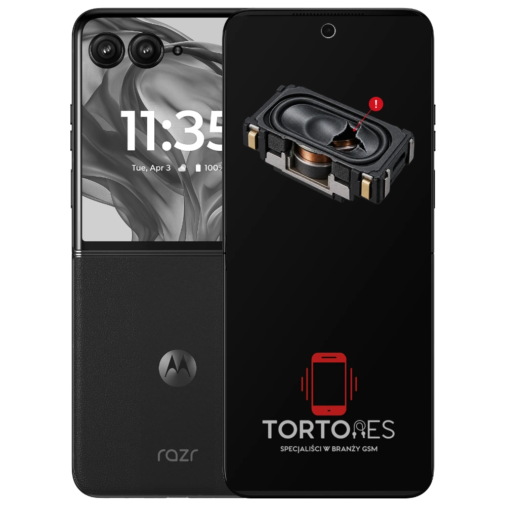 Motorola Razr 50 Ultra z symbolem głośnika multimedialnego - wymiana głośnika multimedialnego