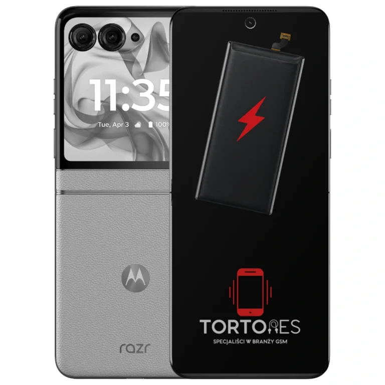 Motorola Razr 50 z ilustracją baterii - wymiana baterii