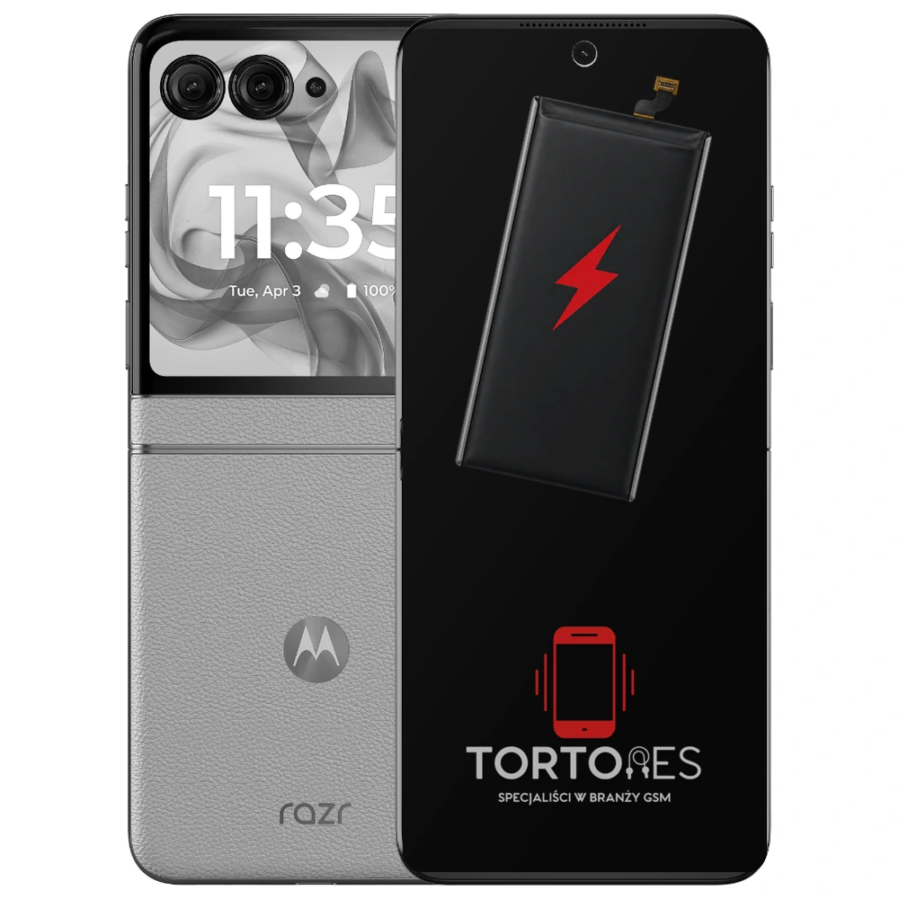 Motorola Razr 50 z ilustracją baterii - wymiana baterii