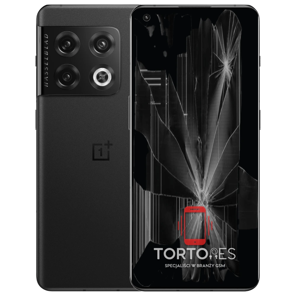 OnePlus 10 Pro z ilustracją pękniętego wyświetlacza - wymiana zbitego wyświetlacza