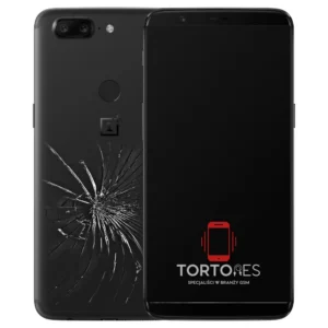 OnePlus 5T z ilustracją pękniętej tylnej klapki - wymiana zbitej klapki