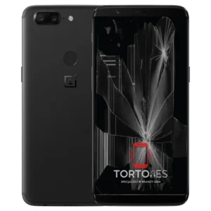OnePlus 5T z ilustracją pękniętego wyświetlacza - wymiana zbitego wyświetlacza