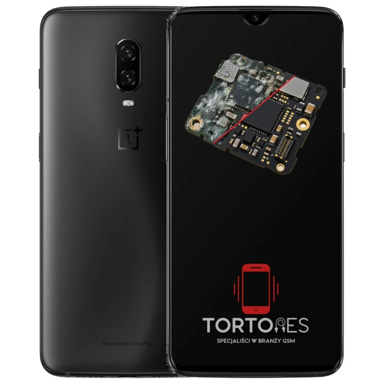 OnePlus 6T z ilustracją zalania - czyszczenie po zalaniu