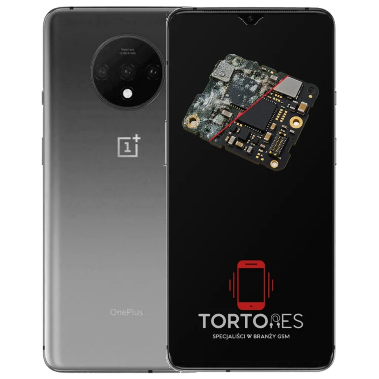 OnePlus 7T z ilustracją zalania - czyszczenie po zalaniu