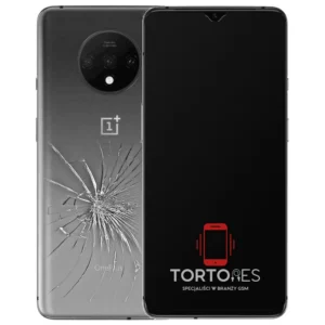 OnePlus 7T z ilustracją pękniętej tylnej klapki - wymiana zbitej klapki