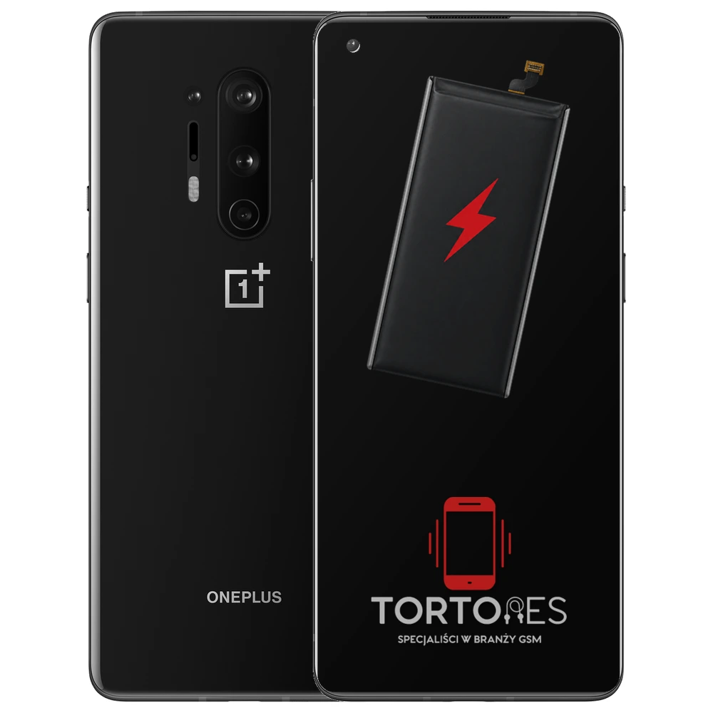 OnePlus 8 Pro z ilustracją baterii - wymiana baterii