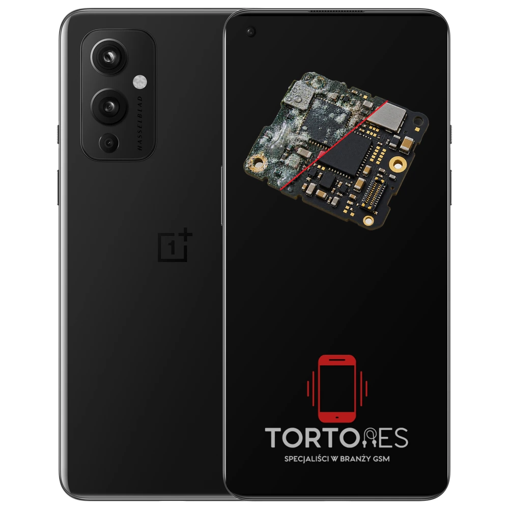 OnePlus 9 z ilustracją zalania - czyszczenie po zalaniu