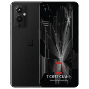 OnePlus 9 z ilustracją pękniętego wyświetlacza - wymiana zbitego wyświetlacza