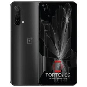 OnePlus Nord CE 5G z ilustracją pękniętego wyświetlacza - wymiana zbitego wyświetlacza