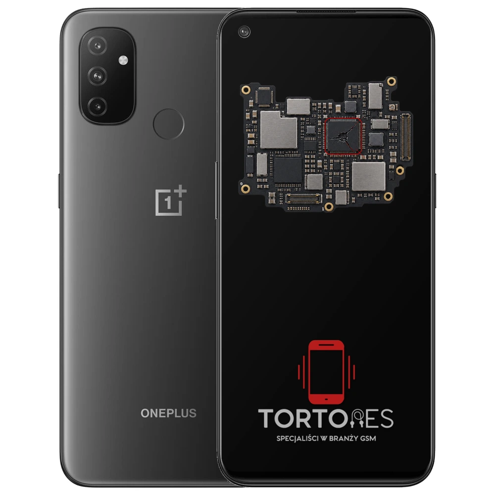 OnePlus Nord N100 z ilustracją płyty głównej - naprawa płyty głównej
