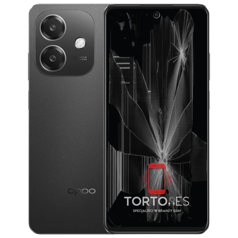 OPPO A40 z ilustracją pękniętego wyświetlacza - wymiana zbitego wyświetlacza