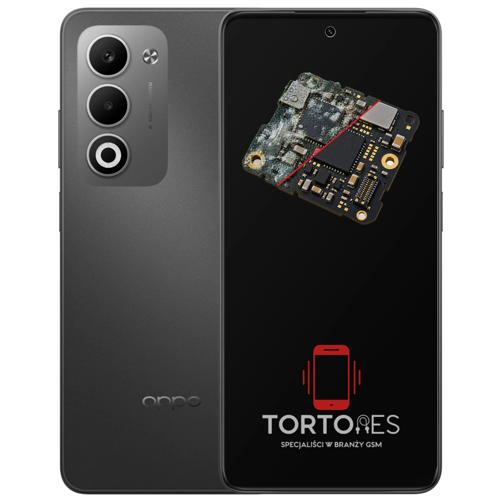 OPPO A5 5G z ilustracją zalania - czyszczenie po zalaniu