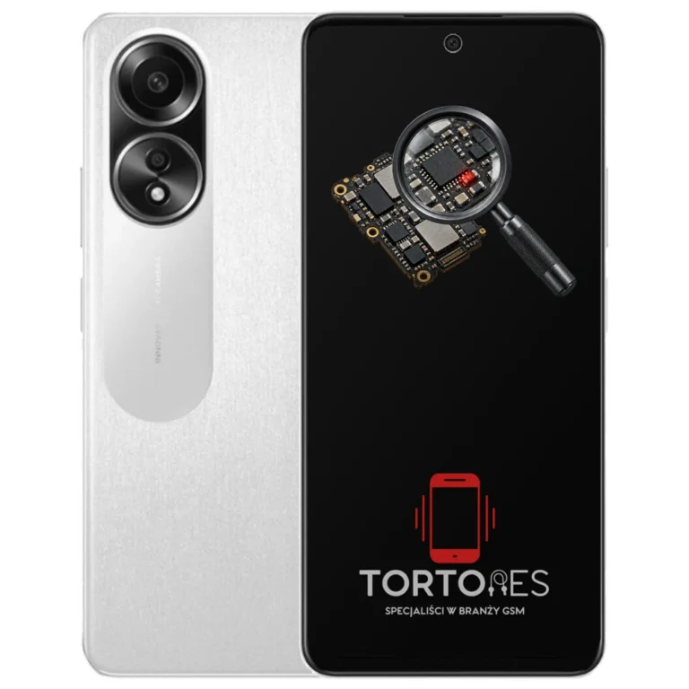 OPPO A58 LTE z symbolem diagnostyki - diagnoza telefonu