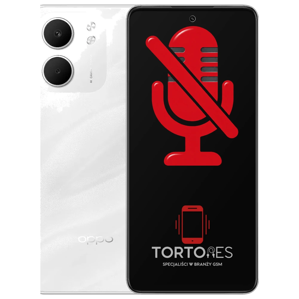 OPPO A5x z symbolem mikrofonu - naprawa mikrofonu