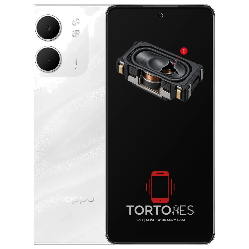 OPPO A5x z symbolem głośnika multimedialnego - wymiana głośnika multimedialnego