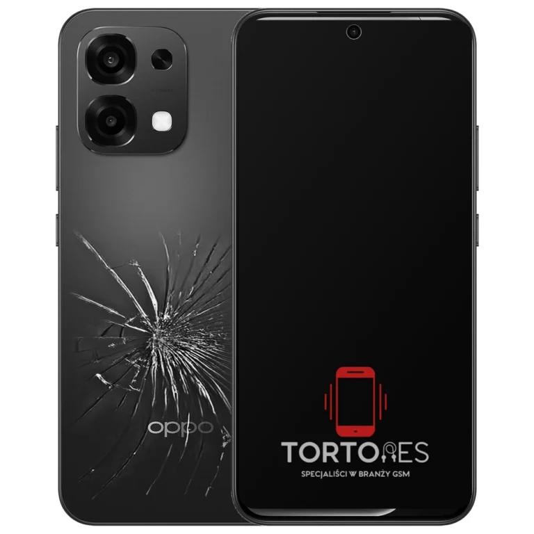 OPPO A6 Pro 5G z ilustracją pękniętej tylnej klapki - wymiana zbitej klapki