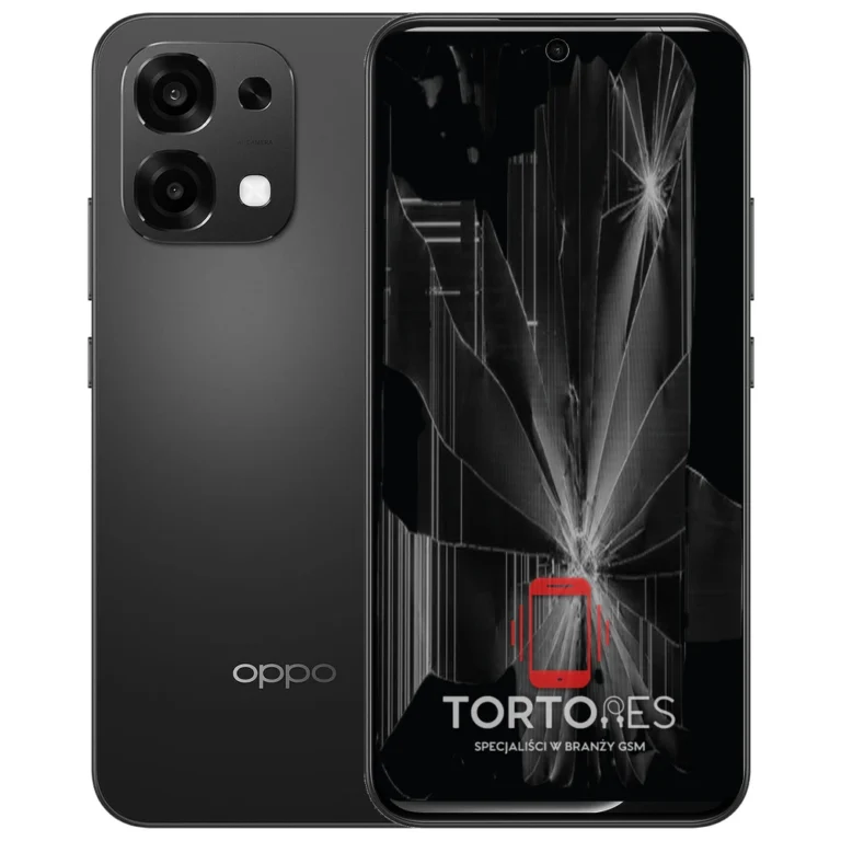 OPPO A6 Pro 5G z ilustracją pękniętego wyświetlacza - wymiana zbitego wyświetlacza