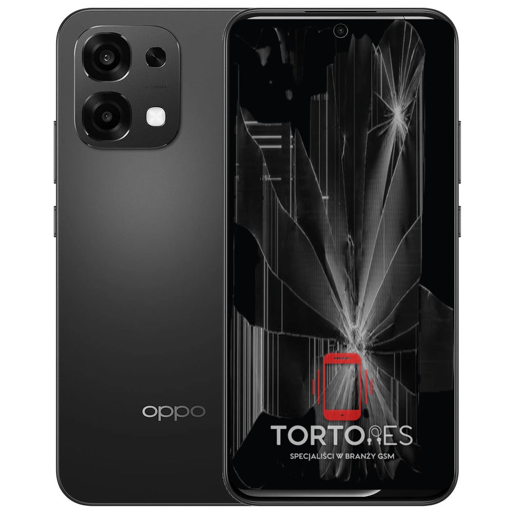 OPPO A6 Pro 5G z ilustracją pękniętego wyświetlacza - wymiana zbitego wyświetlacza