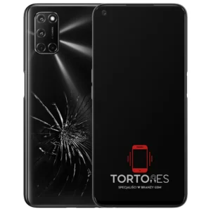 OPPO A72 LTE z ilustracją pękniętej tylnej klapki - wymiana zbitej klapki