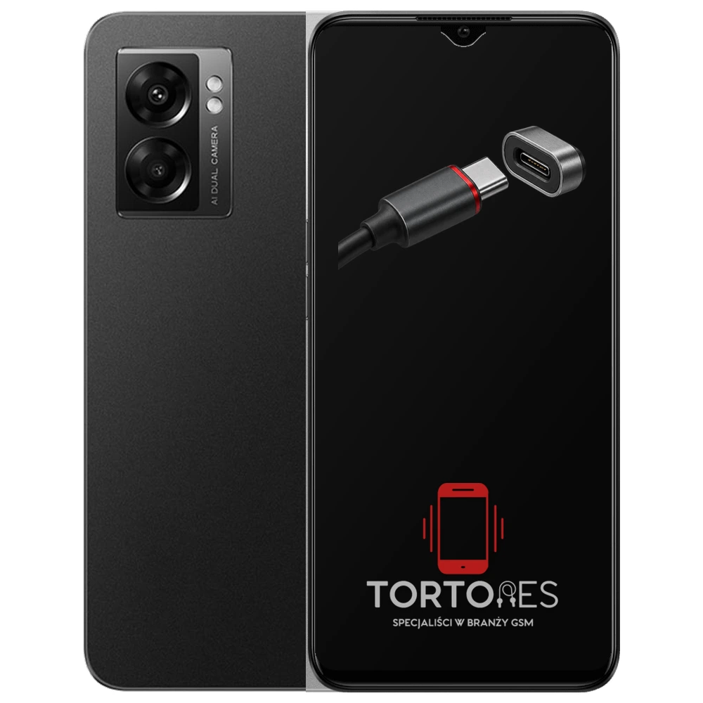 OPPO A77 5G z ilustracją złącza ładowania - naprawa złącza ładowania