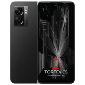 OPPO A77 5G z ilustracją pękniętego wyświetlacza - wymiana zbitego wyświetlacza