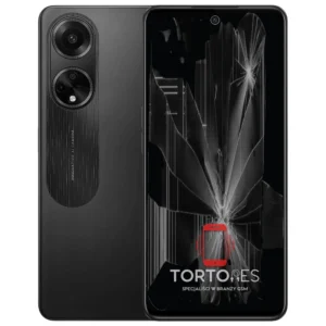 OPPO A98 5G z ilustracją pękniętego wyświetlacza - wymiana zbitego wyświetlacza