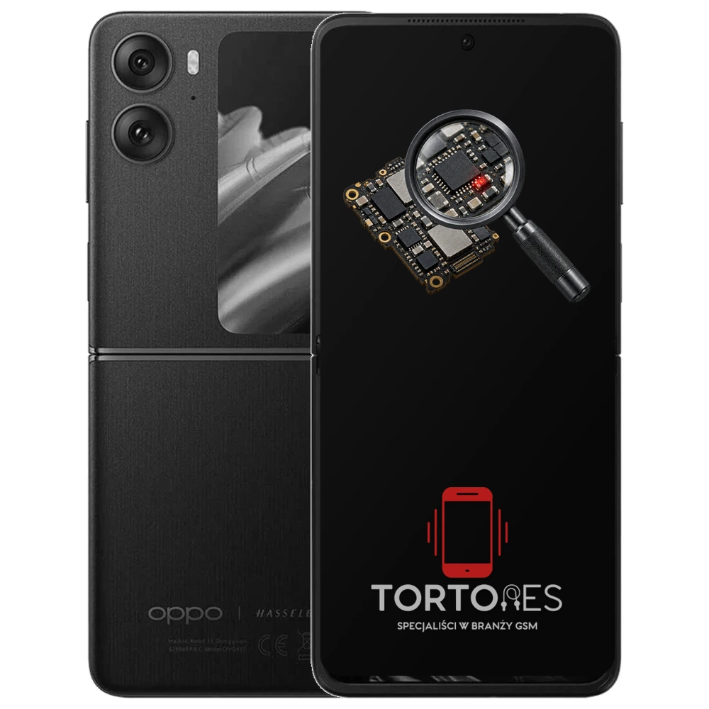 OPPO Find N2 Flip z symbolem diagnostyki - diagnoza telefonu