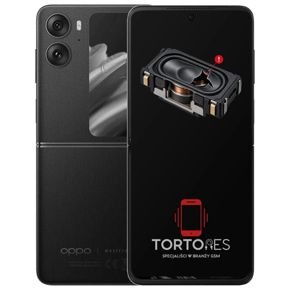 OPPO Find N2 Flip z symbolem głośnika multimedialnego - wymiana głośnika multimedialnego
