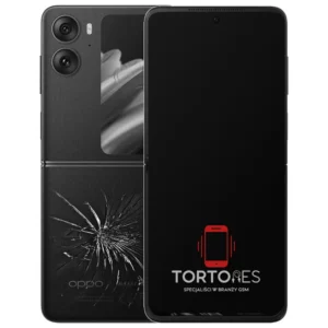 OPPO Find N2 Flip z ilustracją pękniętej tylnej klapki - wymiana zbitej klapki