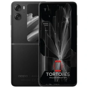 OPPO Find N2 Flip z ilustracją pękniętego wyświetlacza - wymiana zbitego wyświetlacza
