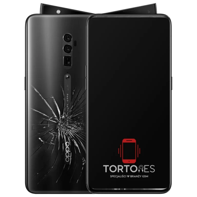 OPPO Reno (2019) z ilustracją pękniętej tylnej klapki - wymiana zbitej klapki