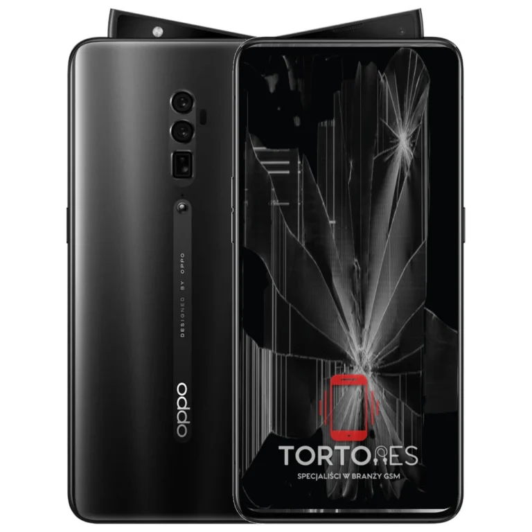OPPO Reno (2019) z ilustracją pękniętego wyświetlacza - wymiana zbitego wyświetlacza