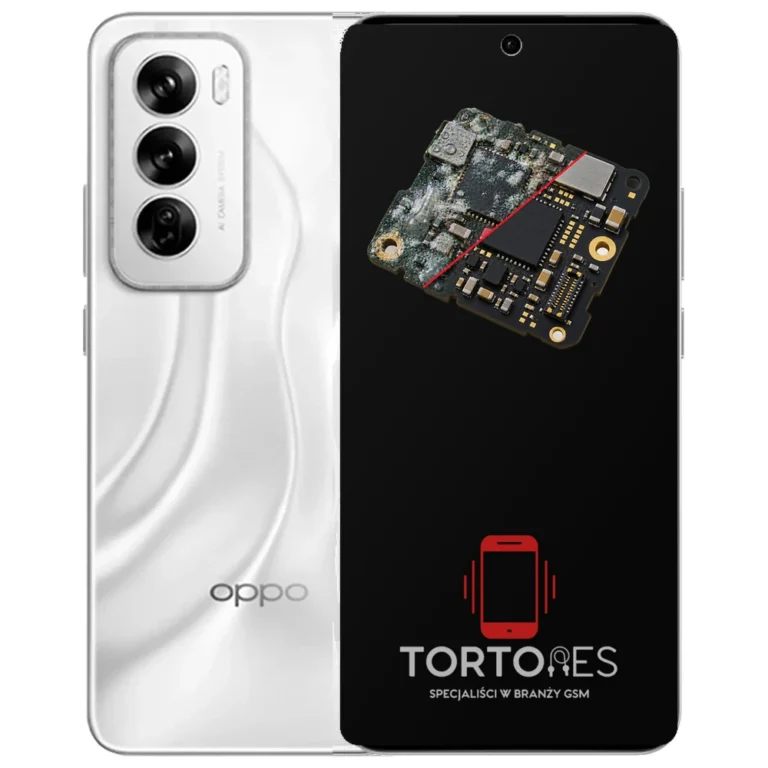 OPPO Reno12 5G z ilustracją zalania - czyszczenie po zalaniu